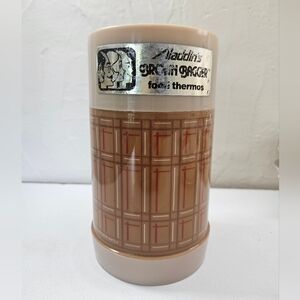 Vintage Aladdin Best Buy Thermos, Brown Plaid, Brown Bagger Wide Mouth